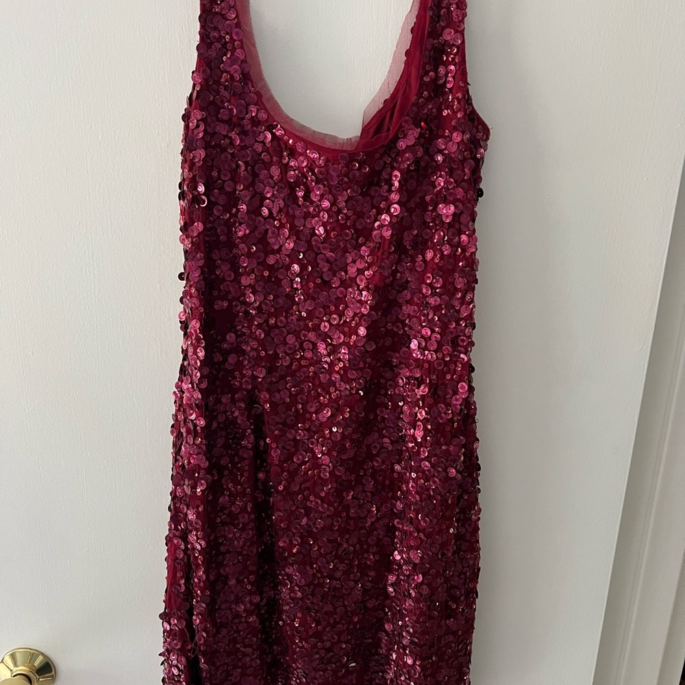 Aidan Mattox Burgundy Sequin Mini Dress